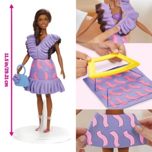 Play-Doh Barbie Fashionista Volantes Diseñador Muñeca Set, Regalos de Navidad para Niños Foto 2 de 4