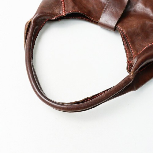 ANRIKUIR Leather Handbag Brown 35cm Vintage Look Minor Scuffs Japan Used - Picture 4 of 8