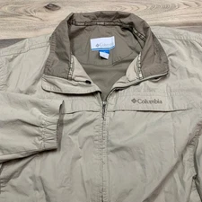 Columbia Softshell Jacket Men's XL Tan Vented Interior Pockets Fishing Gorpcore