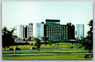 Hyatt Regency O'Hare Chicago Landmark Postcard with Modernist Architecture