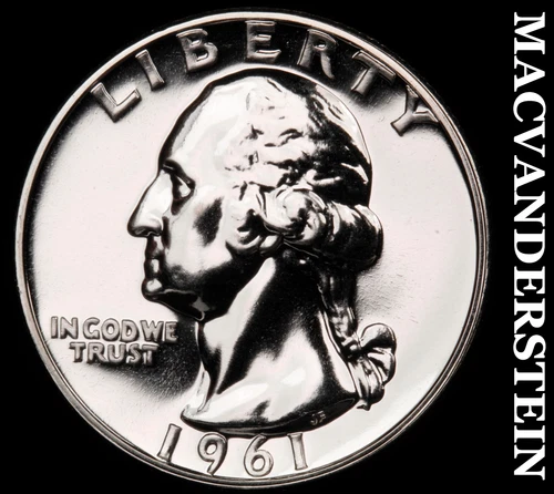 1961 Silver Washington Quarter - Choice Gem Proof  Lustrous  #G8403