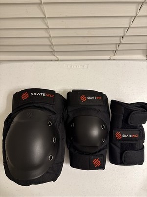 SKATEWIZ M/L Skating Protective Gear Adult Knee Pads, Elbow Pads, Wrist Guards