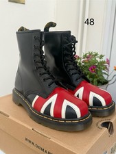 Dr Martens 1460 Britain Union Jack England Flag Black Red Leather Boots Uk 3