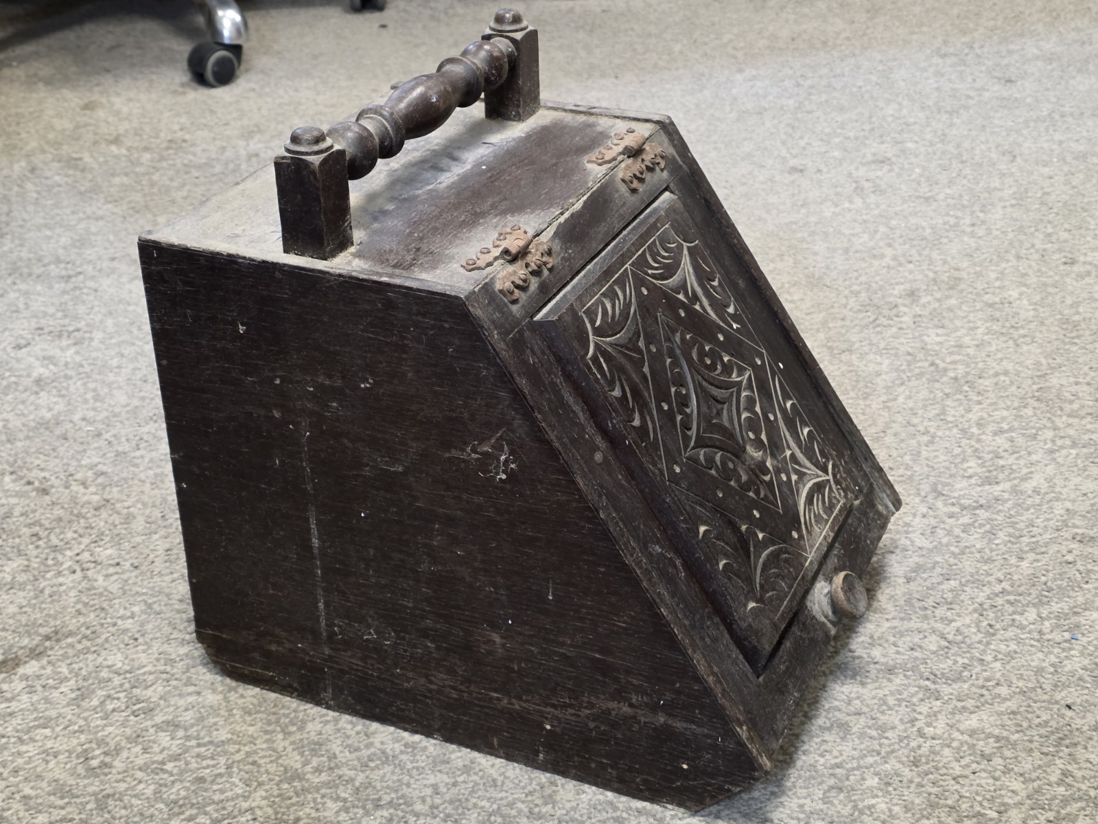 Vintage Wooden Coal Scuttle 