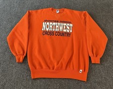 Russell Athletic VTG 90s Sweatshirt Sweater Orange “Shawnee Mission CC” Mens XL
