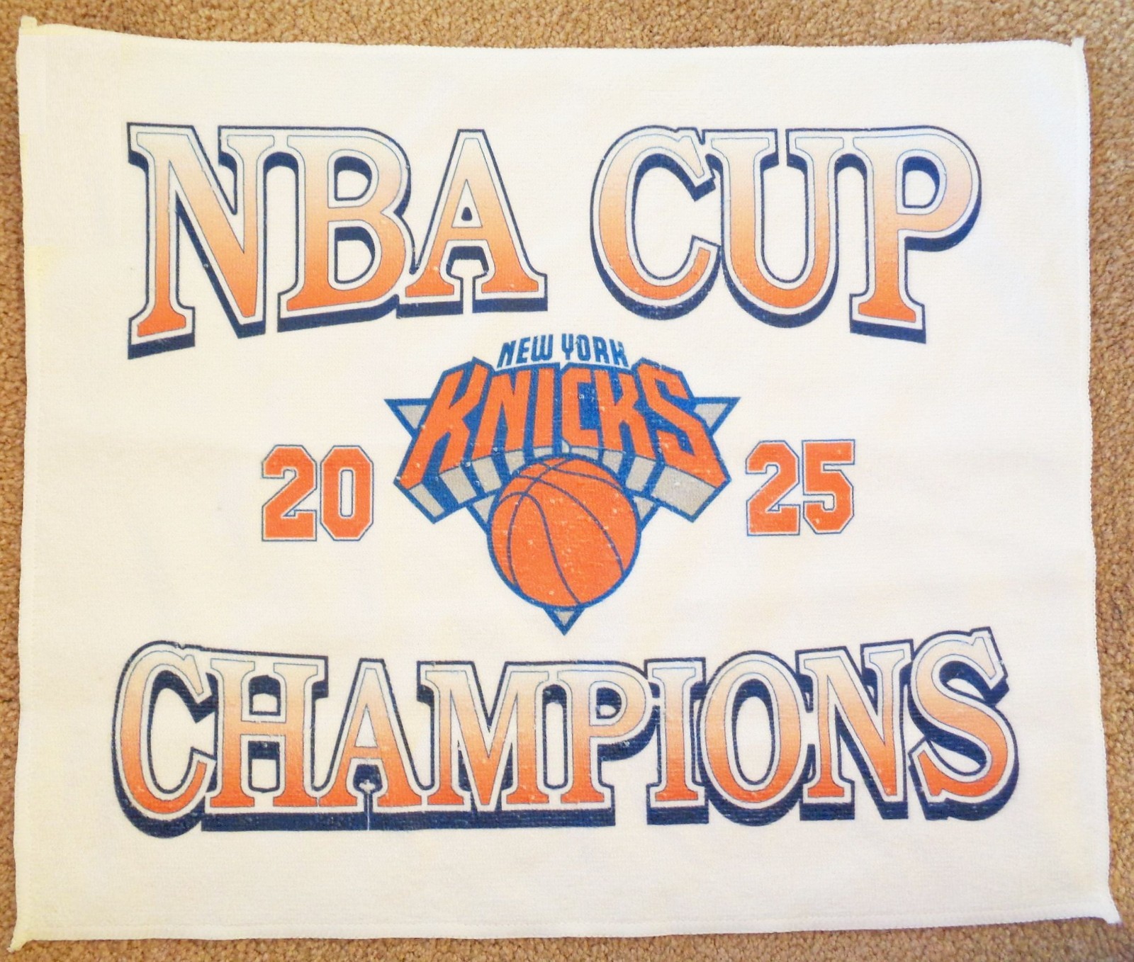 NY  Knicks 2025 TOWEL NBA Cup Champions Commemorative SGA Handout
