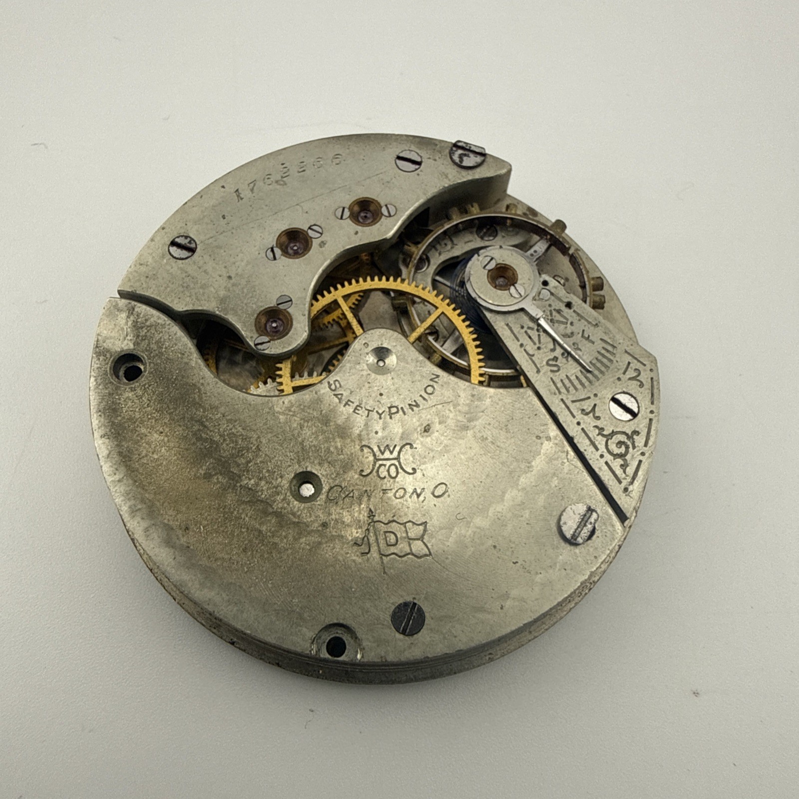 HAMPDEN GRADE No. 109 D, 16s 15j POCKET WATCH MOVEMENT GOOD BALANCE WHEEL