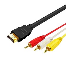 5FT NEW HDMI Male To 3 RCA Video Audio AV Transmitter Adapter Cable HDTV 1080