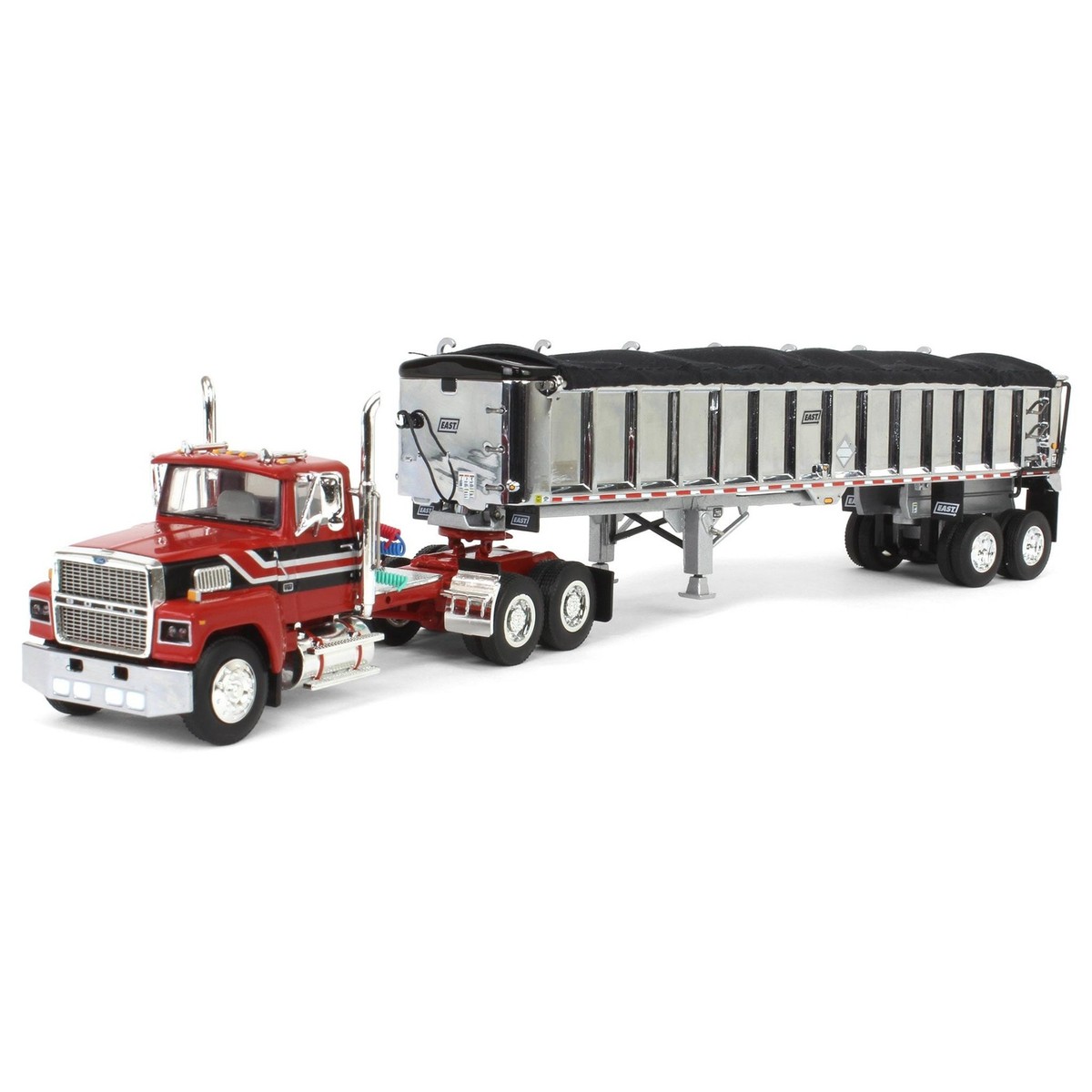 DCP トレーラー ミニカー 1/64 2022 DCP 1:64 *AQUA* Peterbilt 389 Tri-Axle w/Magnitude