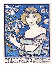 Art Nouveau Floral Poster Wall Art by Paul Berthon Premium Quality