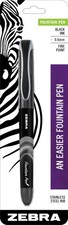 Zebra Pen Fountain Pen, Free-Flowing Liquid Black 1 Count (Pack of 1),