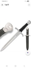 United Cutlery Honshu Medieval Fixed Dagger 13" 7Cr17MoV Steel Blade TPR Handle