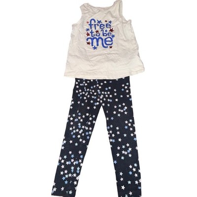 Fourth of July Outfit 2/3T Carters & Cat & Jack Tank Top Leggings American