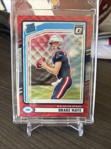 2024 Donruss - Rated Rookie Drake Maye #379 Optic Preview Red Wave Prizm (RC)