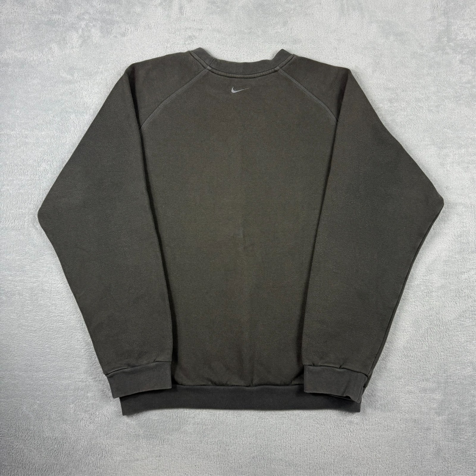 Vintage Nike Inc 1990's Black Brown Spellout Swoosh Oversized Small Sweatshirt image 8