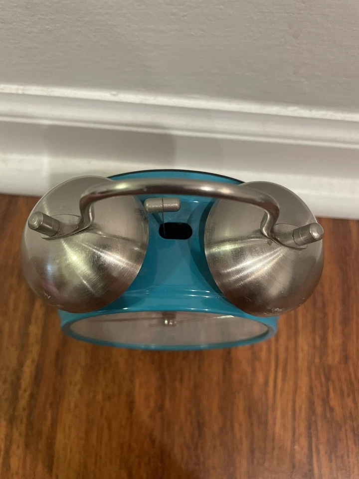 Sharp Twin Bell будильник кварц синий Aqua бирюзовый громкий сигнализации SPC851 проверен - Изображение 2 из 4