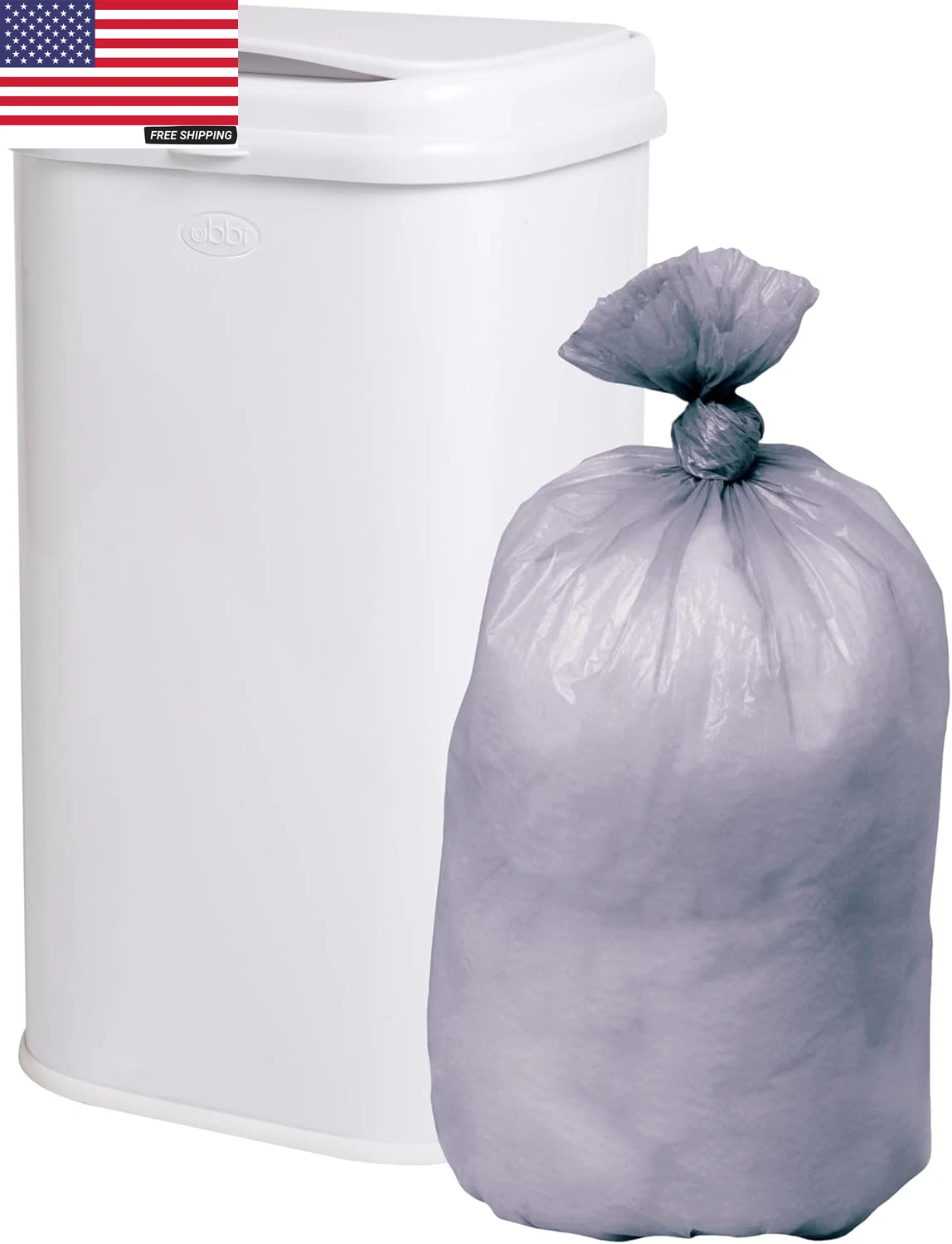 Ubbi Adult Diaper Pail Plastic Bags, 13-Gallon Capacity, Unscented, Durable, Per