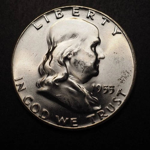 1955 *P* UNC SILVER FRANKLIN HALF DOLLAR **NICE COIN!** FREE SHIPPING! C 1042