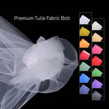 Tulle Fabric Bolt   14 Colors, 54" W x 40 Yds - Soft, Sheer  Lightweight Mesh