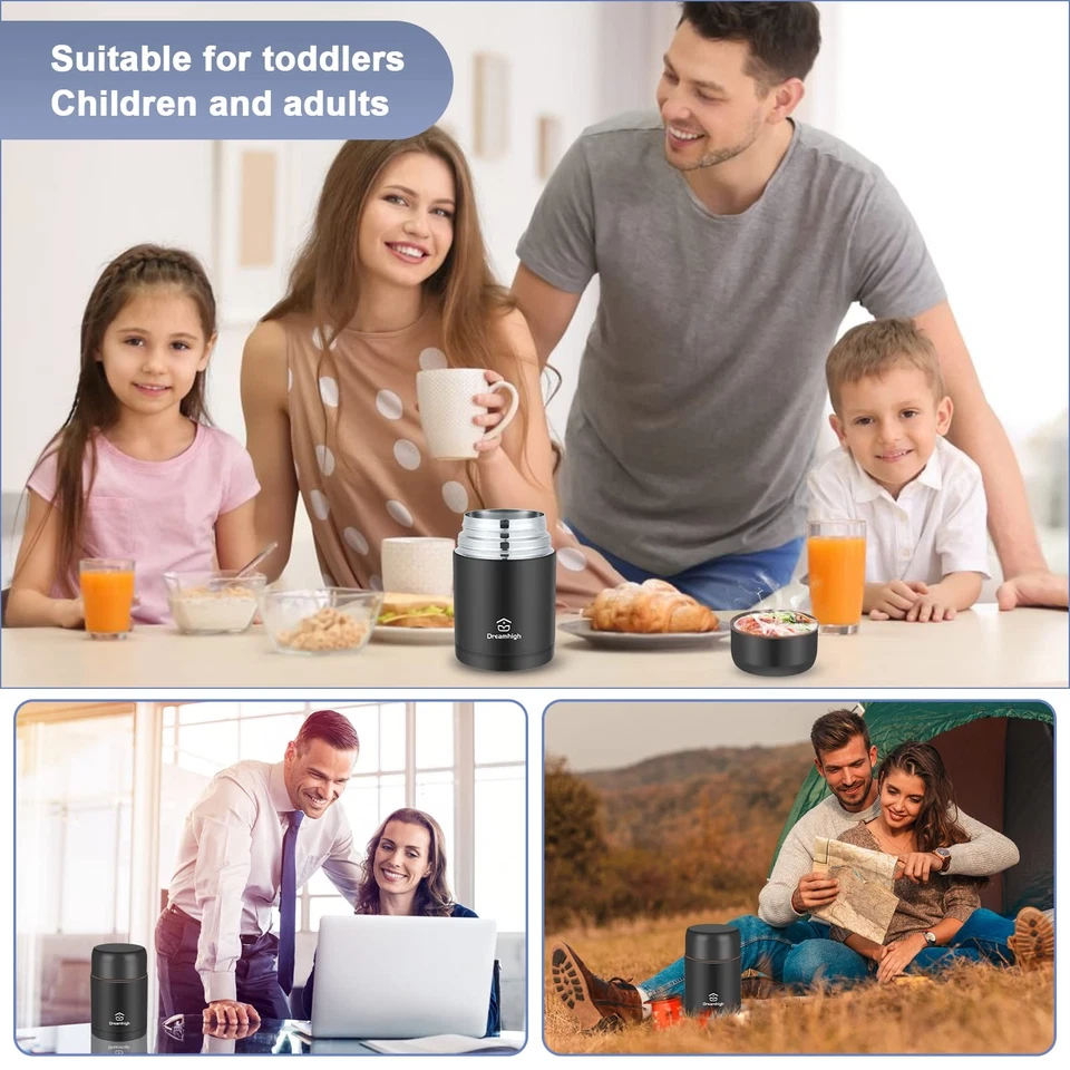 ® Termos per Alimenti 800 ml Contenitore Termico per Alimenti Caldi Thermos - Immagine 2 di 4