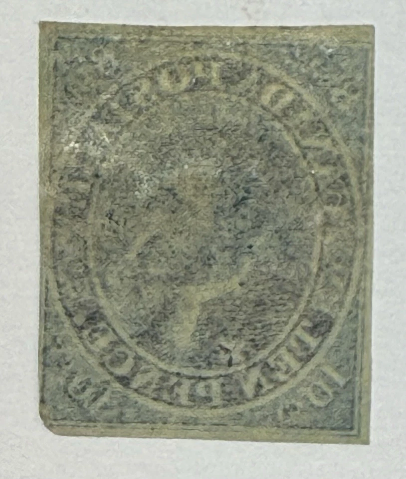 Canadá #7 1855 10d azul Cartier papel usado/transparente, 3+ márgenes Foto 2 de 3