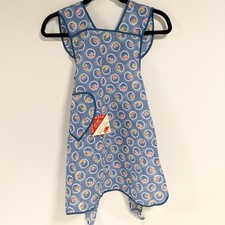Vintage Fruit of the Loom Apron NOS Blue Floral Paisley Print USA with Tag