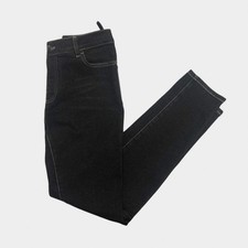 CHANEL Womens Black Slim Fit Jeans With Contr...