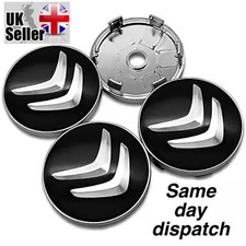 4x Citroen 60mm Alloy Wheel Centre Hub Caps in Black C1 C3 C4 DS3 Most Models UK