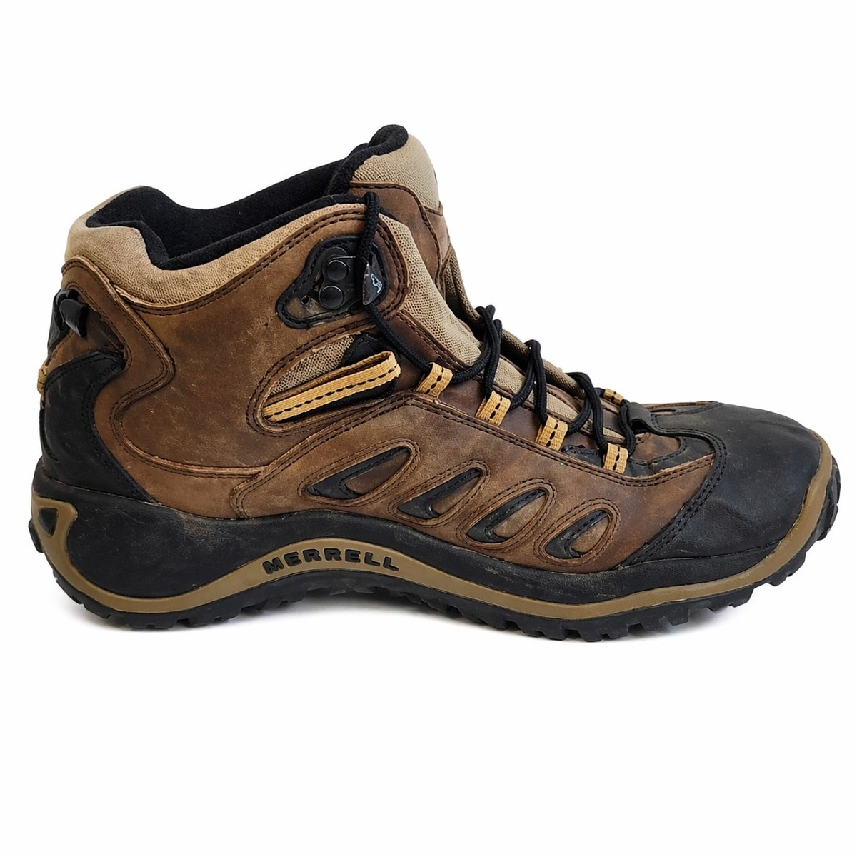Merrell Reflex 4 Mens Size 10 Brown Mid Waterproof Hiking Boots Camping Outdoors Merrell Medium Brown Hiking Shoes & Boots for Men for sale  main image 4
