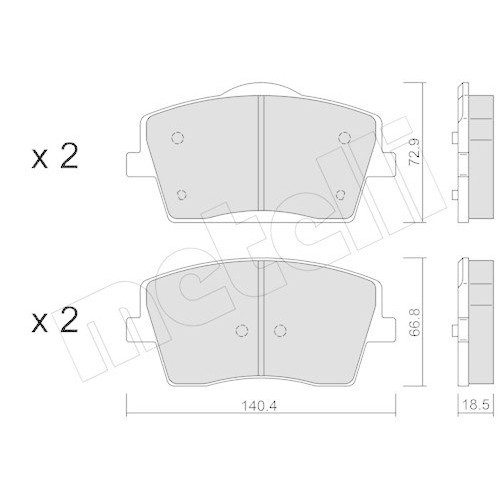 Plaquettes de frein Metelli 22-1186-0 pour disques de voitures Volvo