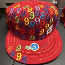 1999 Gino Green Global Red Multicolor 59FIFTY Hat Embroidered All Over 8