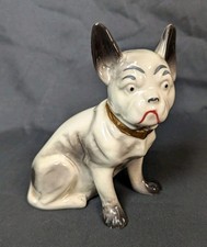 Vintage Porcelain Ceramic French Bulldog Figurine Boston Terrier Dog Statue