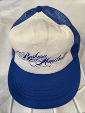 Vintage Barbara Mandrell Country Trucker Hat Meshback Blue White SnapBack Cap