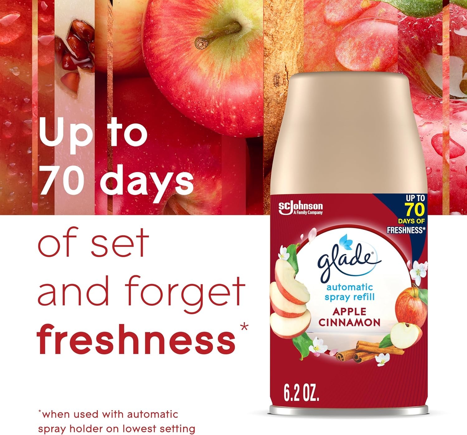 Glade Automatic Spray Refill, Apple Cinnamon, Scented Air Freshener for Home and
