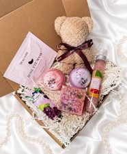 Grape Spa Gift Box for Women, Self Care Gift Basket, Bath Bombs Spa Set