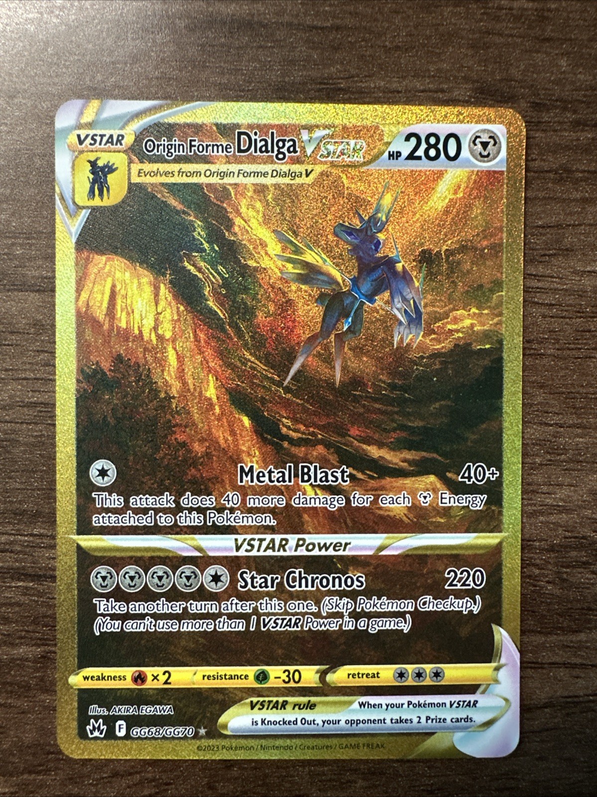 Pokemon Origin Forme Dialga VSTAR (Secret) GG68/GG70 Crown Zenith
