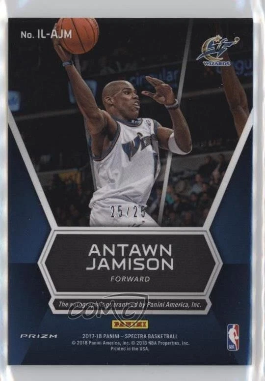 2017-18 Panini Spectra Neon Green Prizm /25 Antawn Jamison #IL-AJM Auto - Image 2 of 2