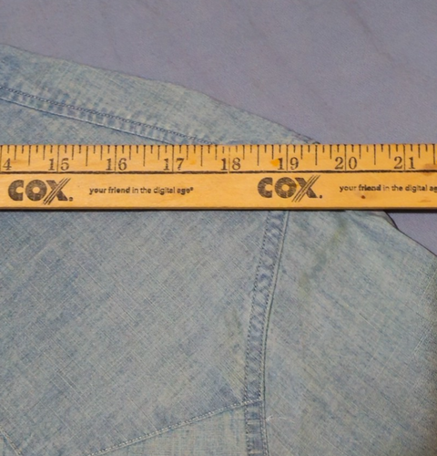 Vtg RRL Ralph Lauren Cotton Concho & Snap Boot Stitch Indigo Denim Shirt XXL - Picture 6 of 9