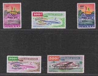 👍 REPUBBLICA DELLA GUINEA 1960 OLIMPIADI SET DI 5 MNH CAT £95