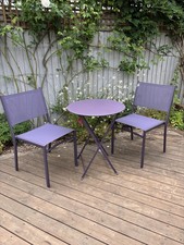 New Fermob Purple Table and Chairs Dining Bistro Garden Outdoor Comfy Foldable