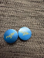 NOS VINTAGE ONZA CHILL PILLS BRAKE CABLE HANGER SET - BLUE YELLOW ANODIZED