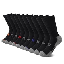 10 Pairs Boys Socks Crew Athletic Calf Long Socks 4-7 Years Black 10 Pairs