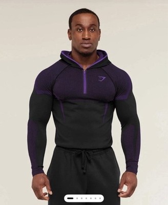 Size Large - Gymshark Onyx 5.0 Seamless Hoodie Black / Athletic