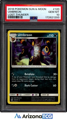 Pokemon 2018 Umbreon 120/214 Rare Lost Thunder GEM MINT PSA 10