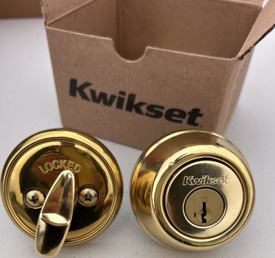 Kwikset 780 SmartKey Microban Single Cylinder Deadbolt Polished Brass 97800-225