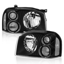 Pair OE Headlights Assembly Clear Lens/Black Housing/Amber Reflector
