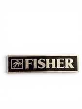 Vintage Fisher Metal Audio Equipment Logo Emblem Badge 2” Stereo Receiver Amp