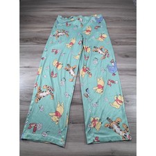 Disney Winnie the Pooh Sleep Pajama Pants M Medium Mint Green Character Print