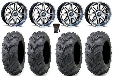 MSA Dark Tint Vibe 14'' Wheels 27'' Zilla Tires Yamaha Viking Wolverine
