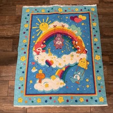 Care Bears Quilt Baby Blanket Crib Blanket Fabric 44x35 Needs To Be Finished
